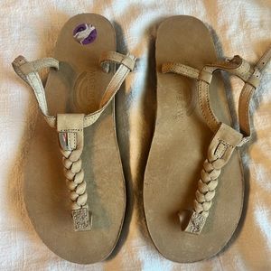 Rainbow Sandals with braided detail and ankle strap